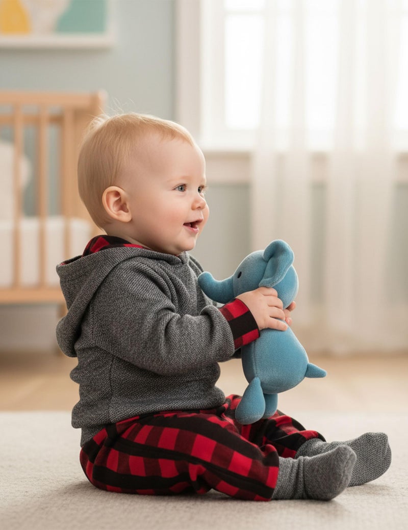 Fommy Baby Boy Clothes 0-3 Months boy clothes Plaid Letter Print Long Sleeve Hoodies + Long Pants 2PCS Outfits Set Baby Boy Stuff Gifts - Image 3